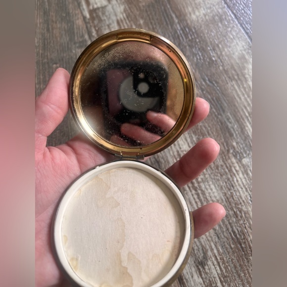 Early 19th century Romantic VTG Brass Victorian Ceramic Painting Compact Mirror - Picture 9 of 12